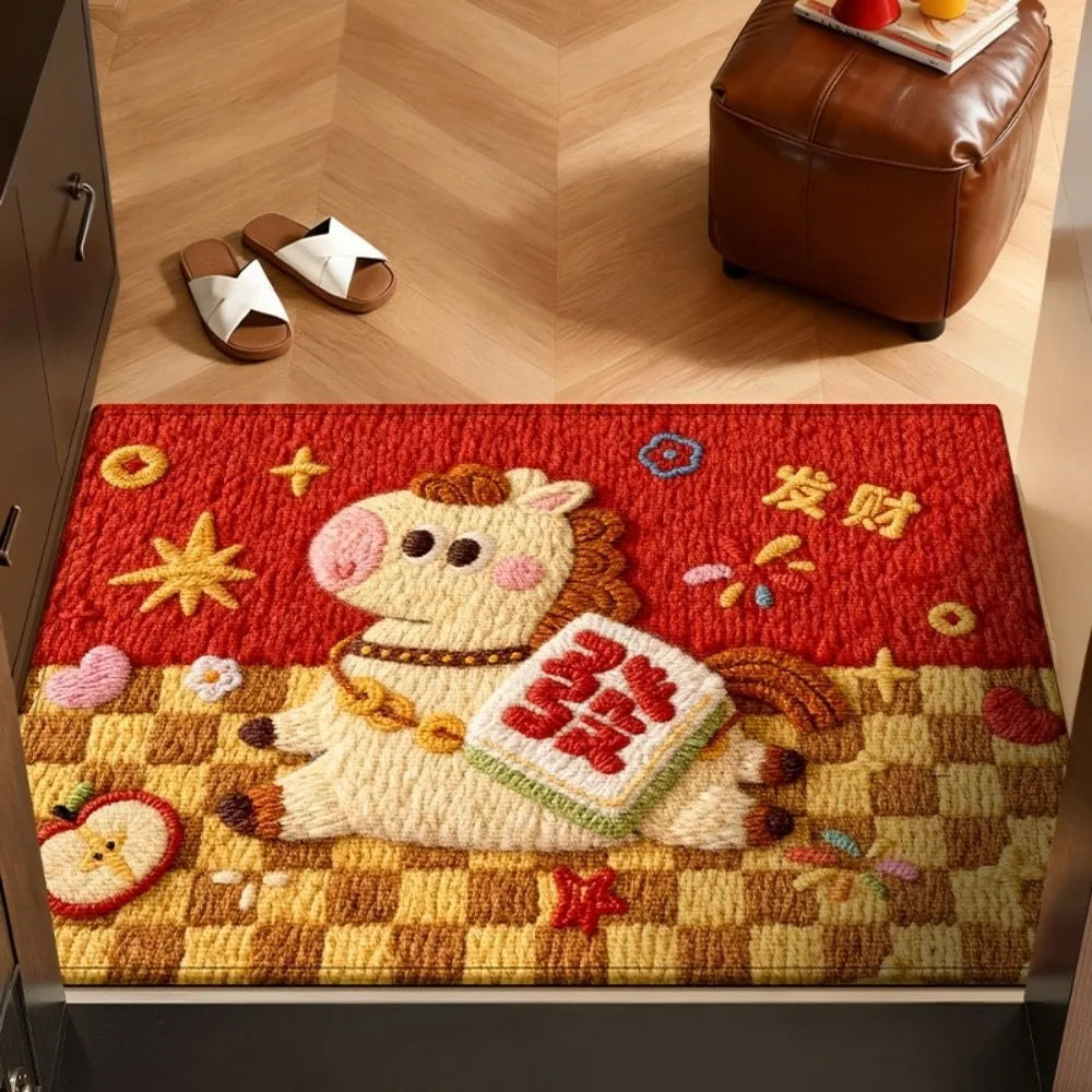 2026 New Year Horse Door Mat – Anti-Slip Quick Dry Floor Mat
