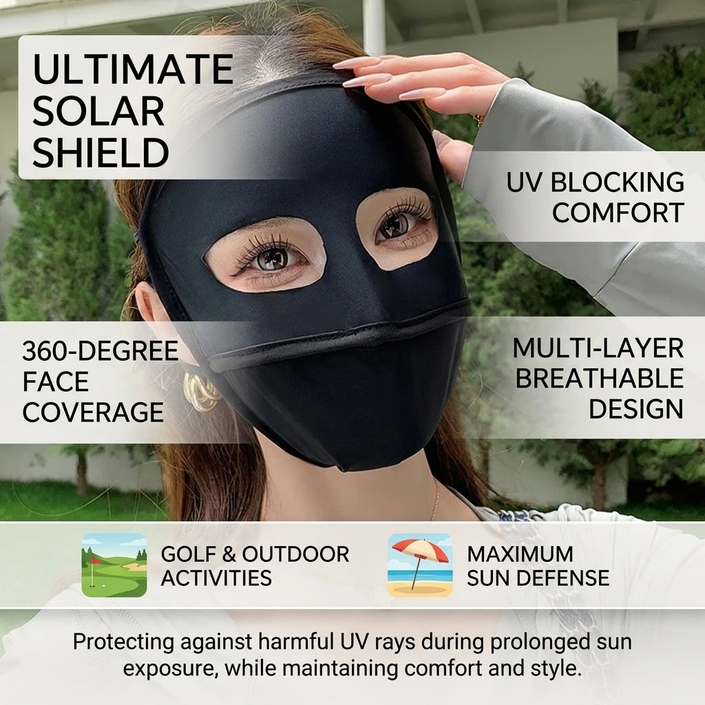 Women's Ice Silk Full Face UV Protect Mask 3D Fit Summer Breathable UPF50+ Peaceful Pleasures Health and Wellness