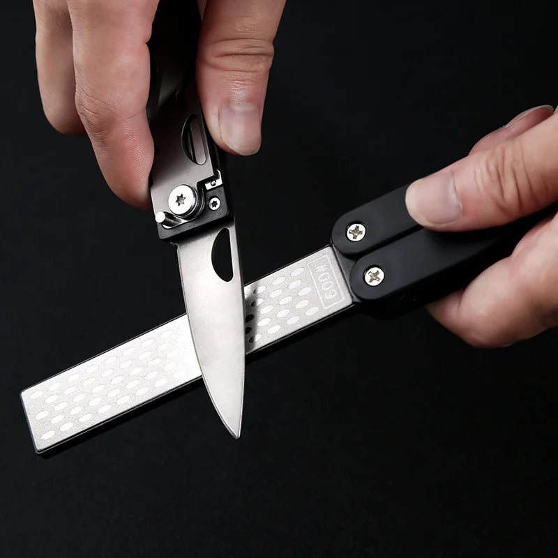 Household Sharpener Double Sided Foldable Pocket Sharpener Diamond Knife Sharpening Stone Kitchen Tool Accessory Peaceful Pleasures Health and Wellness