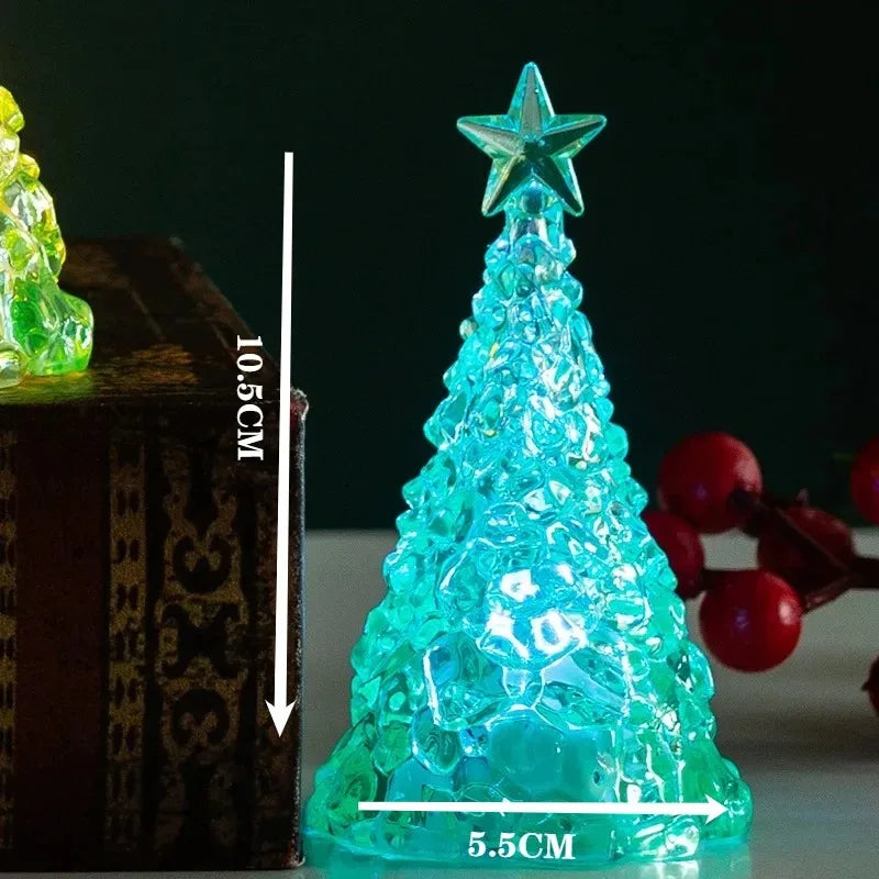 Crystal Christmas Tree Night Light | Battery Powered Star Design