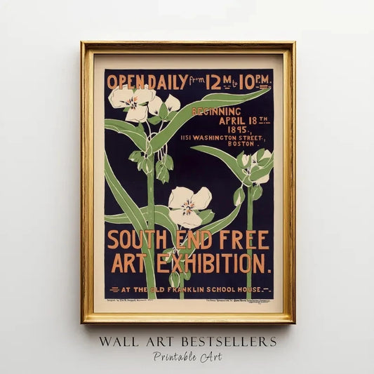 Retro South Flowers Canvas Wall Art Print | Botanical Poster Canvas Wall Art Peaceful Pleasures Health and Wellness G5237 30x40cm Unframed