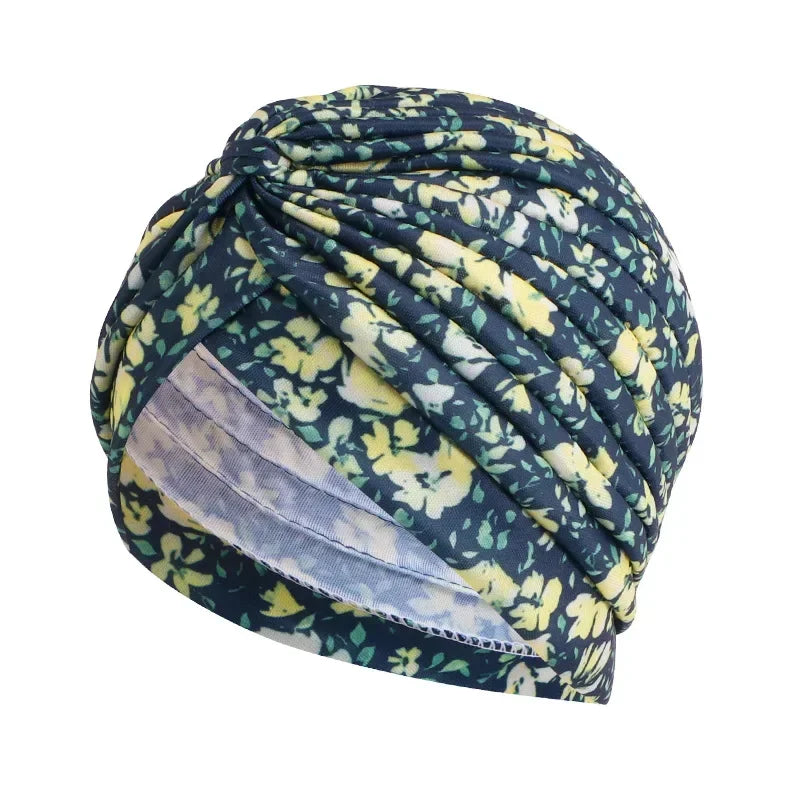 Women's Cotton Print Turban Hijab Head Wrap Scarf | 8 Colors