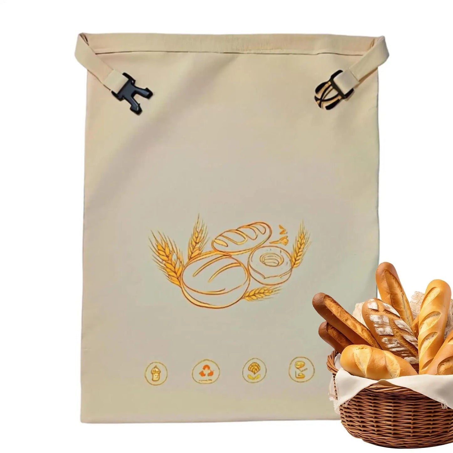 Beeswax Bread Bag Reusable Cotton Storage Pouch Keeps Bread Fresh Naturally For Proofing Freezer Pantry, Home Bakery Travel Camp Peaceful Pleasures Health and Wellness
