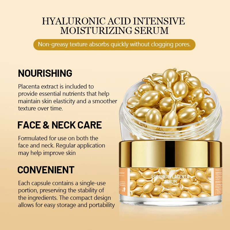 Vitamin E Face Deep Moisturizing Capsule Essence, Hydrates and Smooths Skin, Deep Hydration and Skin-Brightening 30 Capsules Peaceful Pleasures Health and Wellness