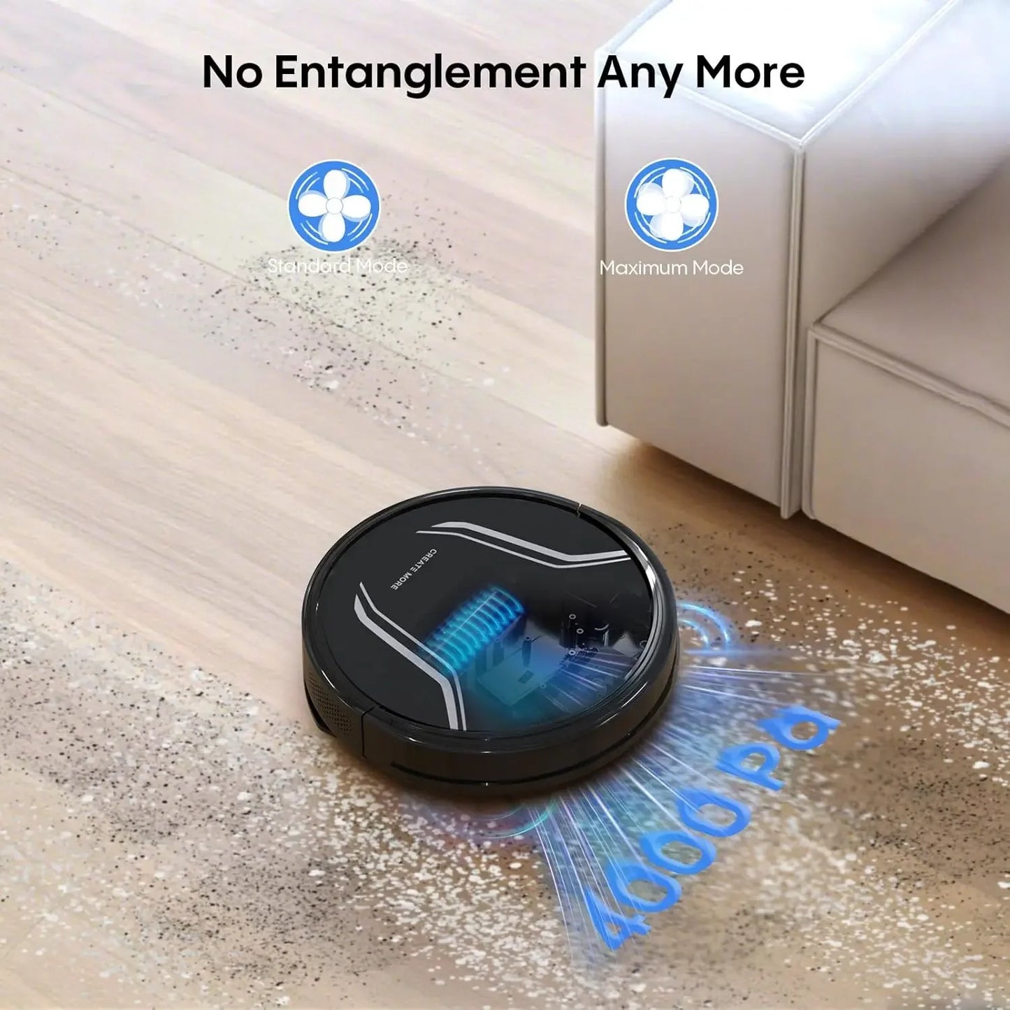 3-in-1 Robot Vacuum Mop Combo, 5000Pa Suction, Auto Recharge, App/WiFi/Voice Control for Hard Floors and Pet Hair Peaceful Pleasures Health and Wellness