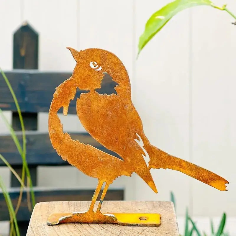 Rust Metal Bird Wall Art | Garden & Home Décor Ornament