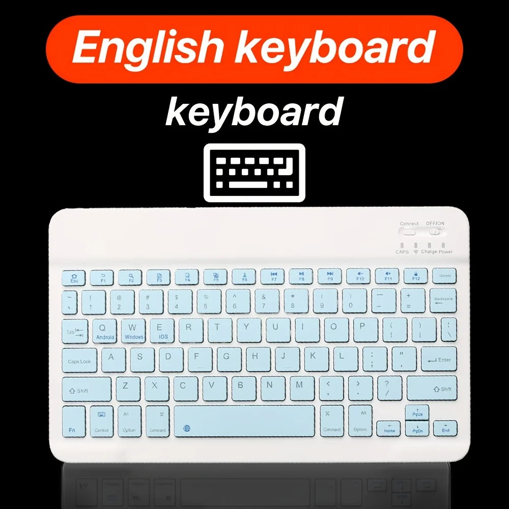 Ultra-Slim Wireless Keyboard Mini 78-Key Bluetooth-compatible Rechargeable Keyboard For Android IOS Windows for PC iPad Tablet Peaceful Pleasures Health and Wellness Blue Keyboard