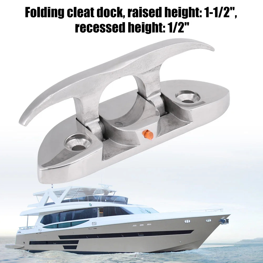 Boat Cleat Marine Folding Stainless Steel Up 4 1 2 Dock
