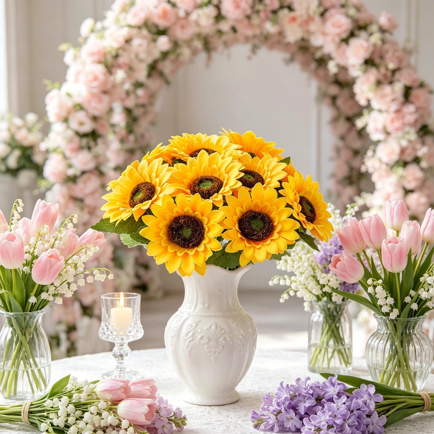 Artificial Silk Sunflower Gerbera Flowers – Wedding & Home Decor