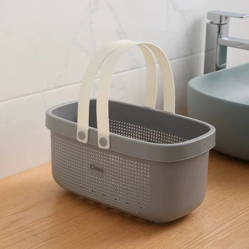 Portable Shower Caddy Basket with Handle | Bathroom Organizer Storage Caddy Basket Peaceful Pleasures Health and Wellness Dark Gray S