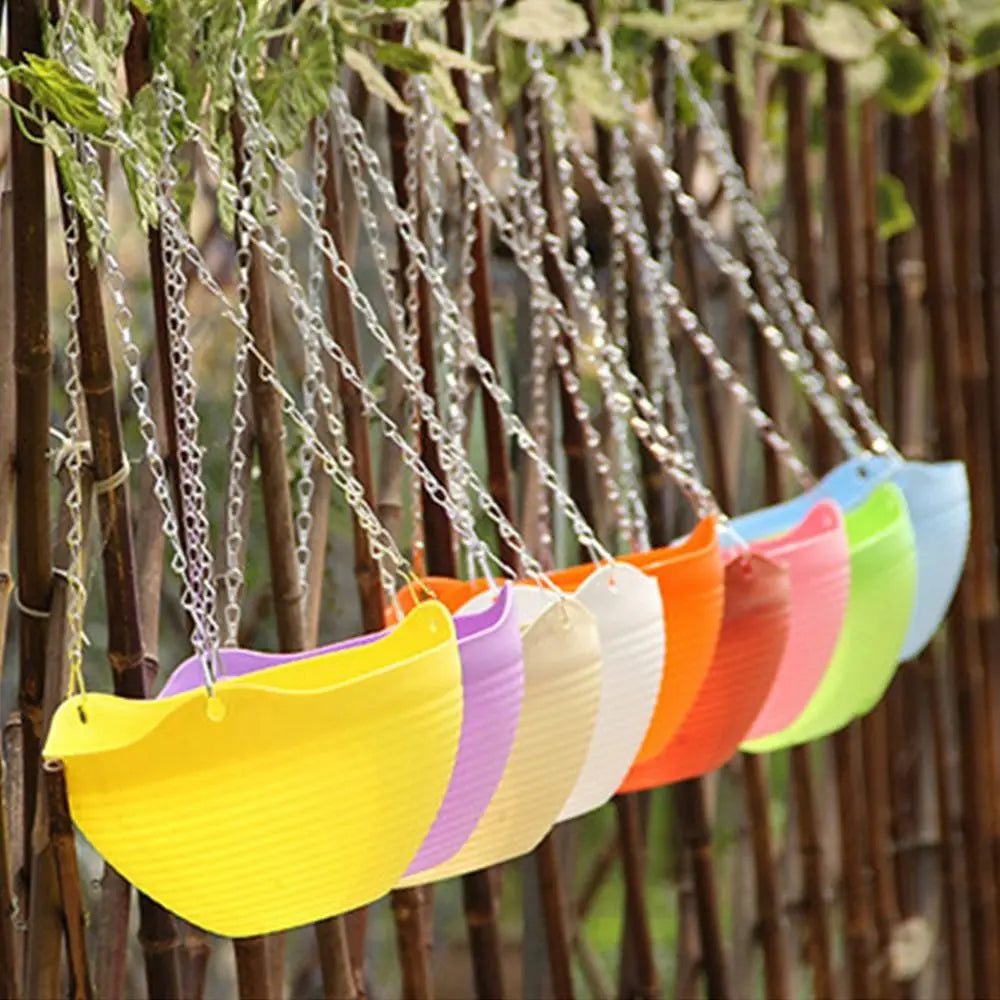 Durable Self-absorbing Hanging Basket Plastic Colorful Flower Pot Hanging Flower Pot Home Decor Peaceful Pleasures Health and Wellness