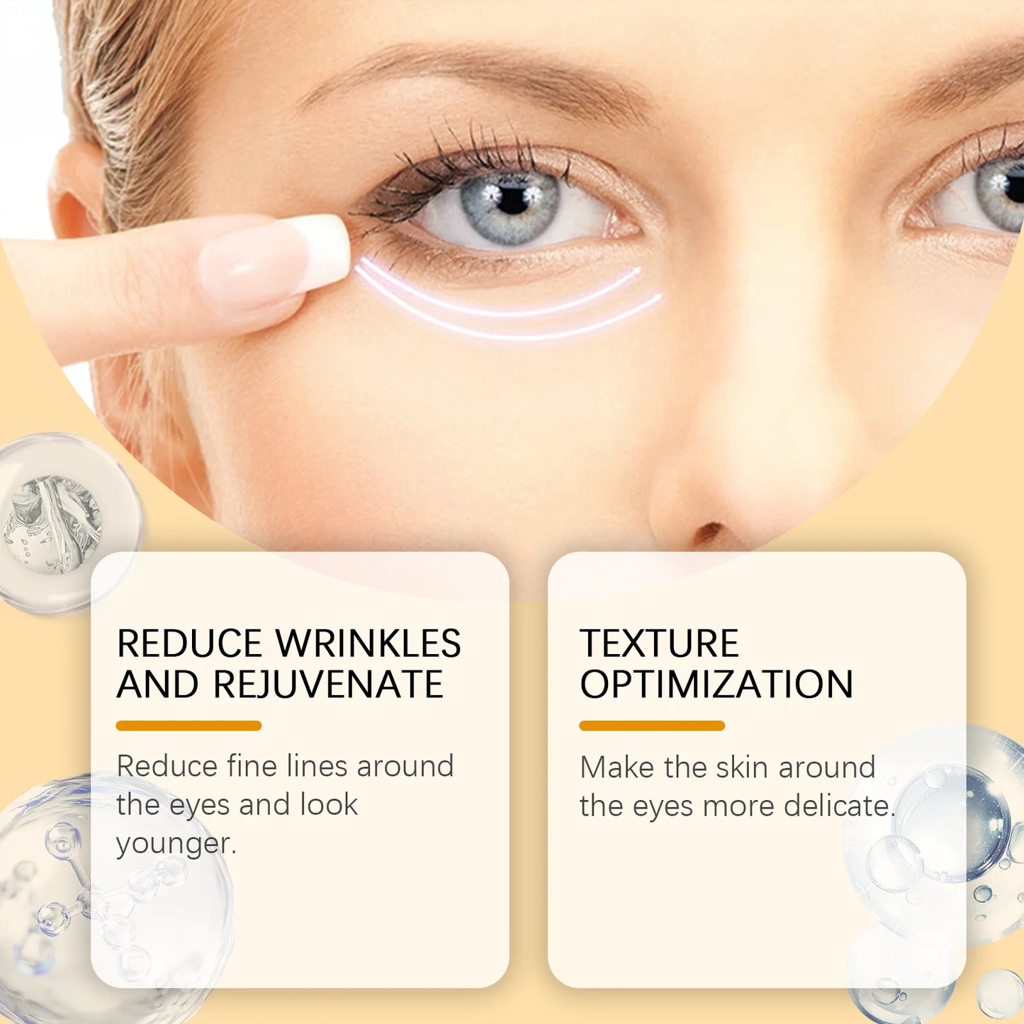 Peptide Eye Care Cream Reduce Eye Fine Lines Lightening Dark Circles Eye Bags Removal Anti Puffiness Firming Lifting Eye Cream Peaceful Pleasures Health and Wellness