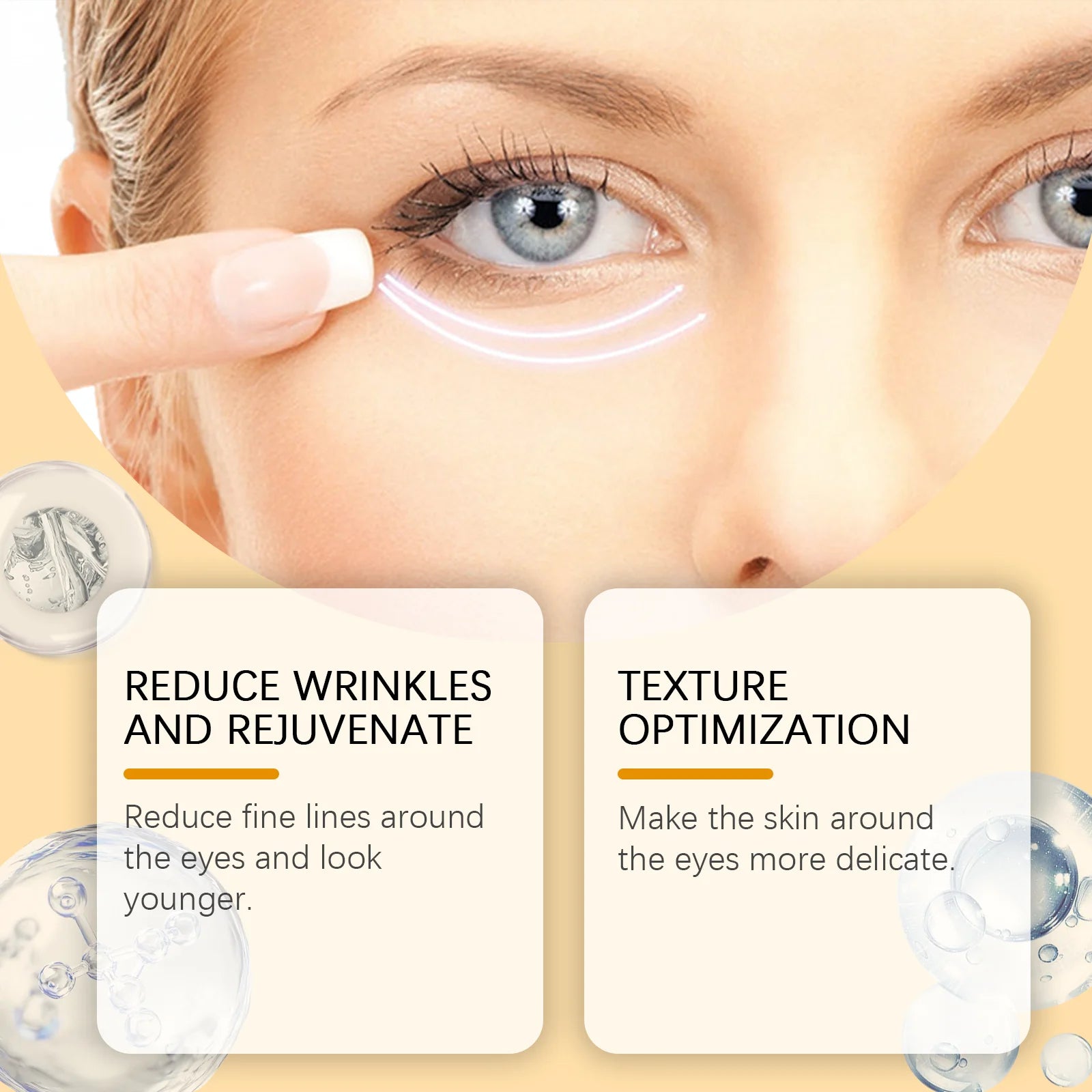 Peptide Eye Care Cream Reduce Eye Fine Lines Lightening Dark Circles Eye Bags Removal Anti Puffiness Firming Lifting Eye Cream Peaceful Pleasures Health and Wellness