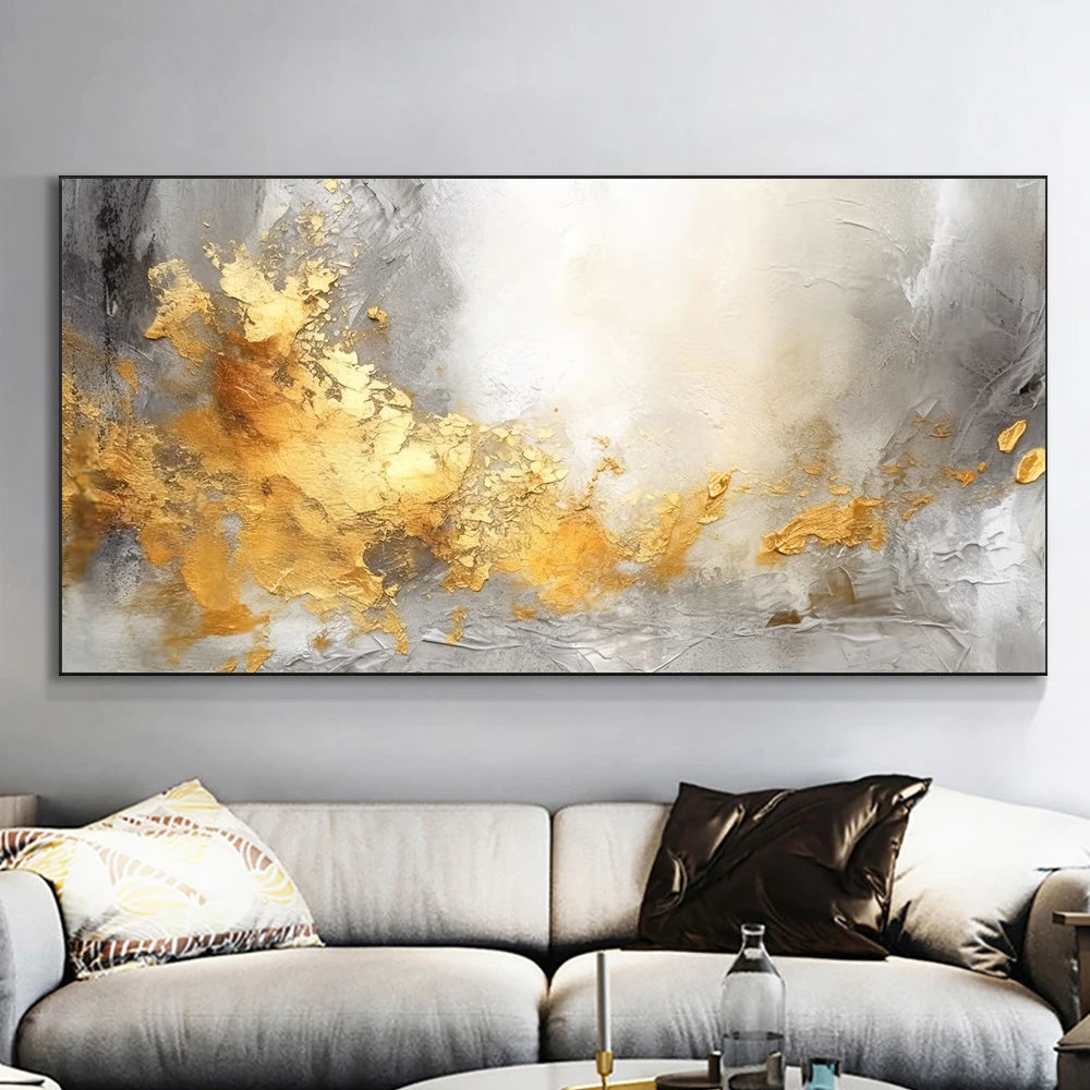 Wall Painting Abstract Golden Art Wall Pictures For Living Room Canvas Painting Home Decor Posters And Prints Vintage Cuadros Peaceful Pleasures Health and Wellness zl1 11 50x100cm