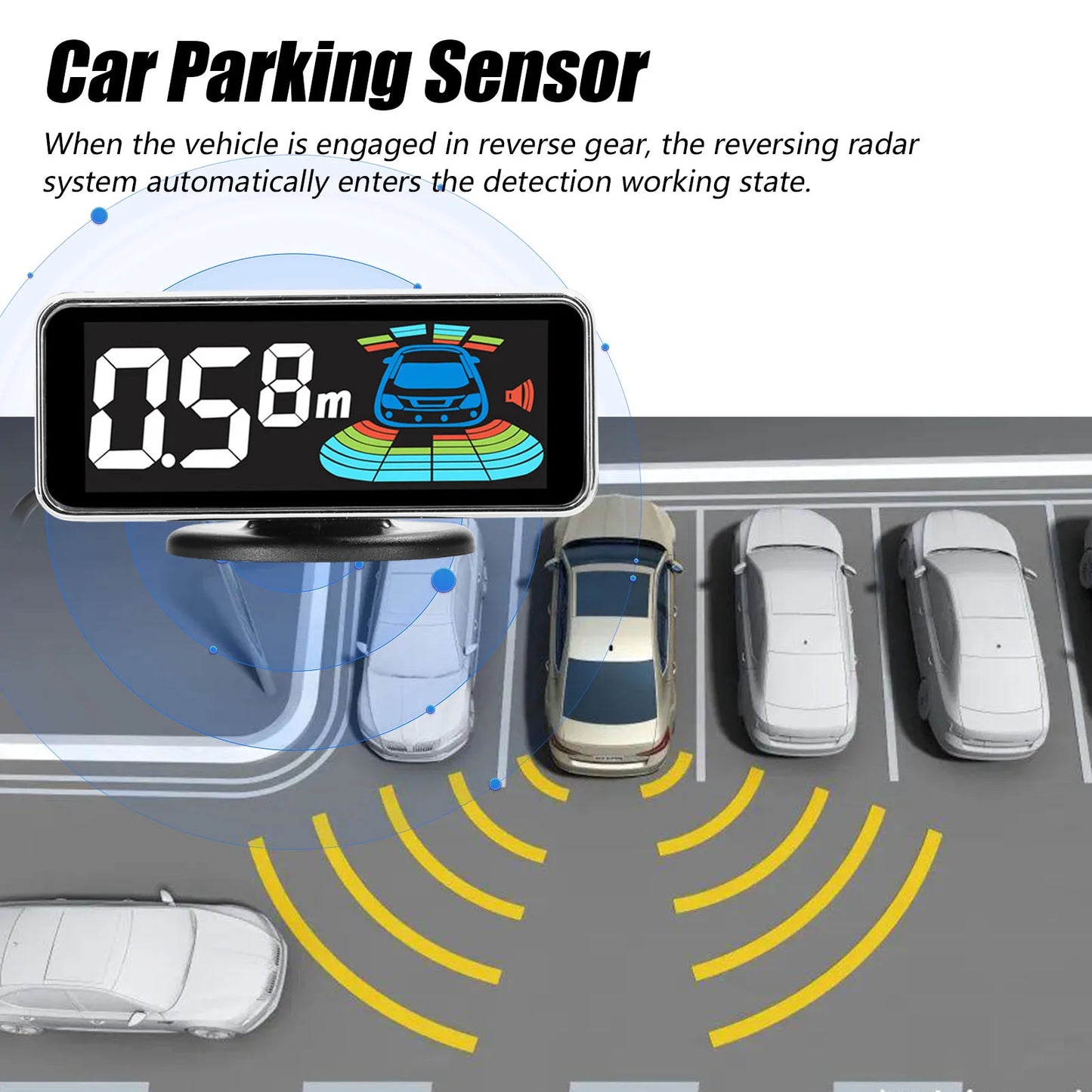 KKMOON 8-Sensor Car Parking Radar System with LCD Display