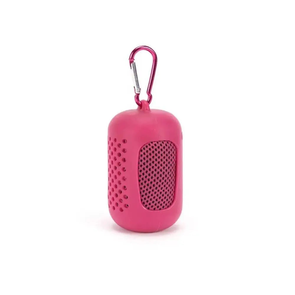 High Quality Mini Quick Dry Fitness Cool Towel Silica Gel Microfiber Sports Quick Dry Cool Towel Towel Silicone Bag Sports Peaceful Pleasures Health and Wellness Rose red
