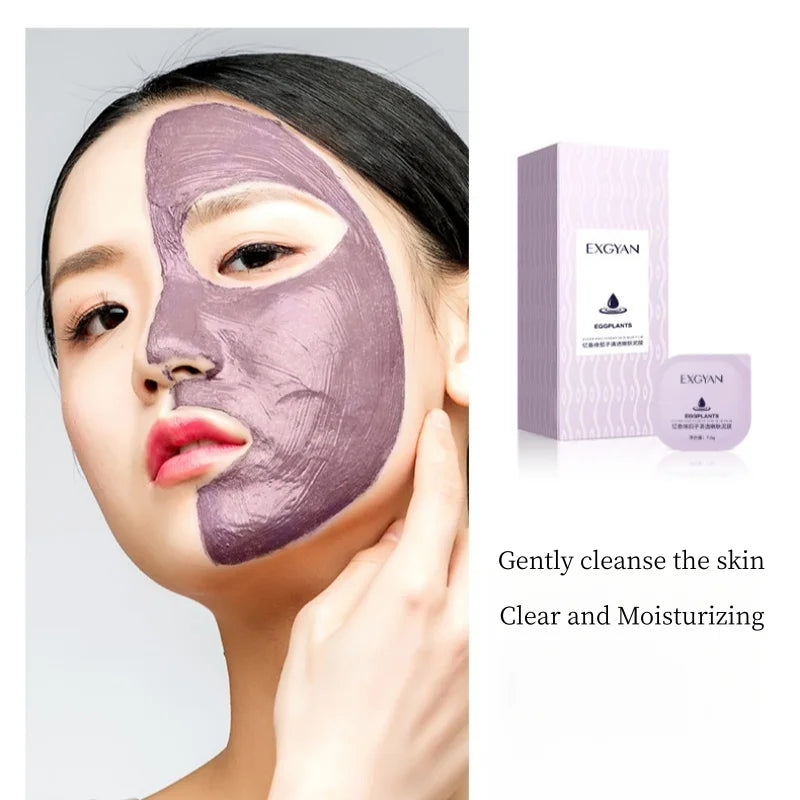 Eggplant Cleansing Mud Mask – 8 Sachets | Kaolin Clay Face Mask
