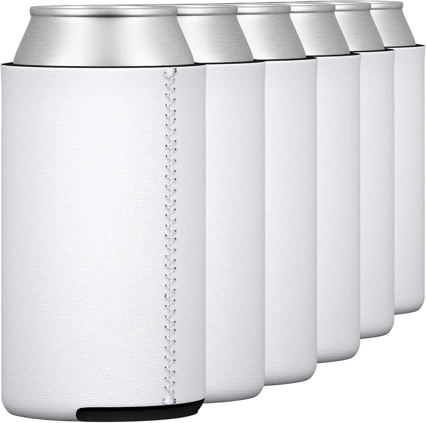 Cooler Sleeves Bulk Sublimation Insulated Foam for Beer Collapsible Plain Drink Holder Cold Soda Insulator, 12oz Regular Peaceful Pleasures Health and Wellness 6 White