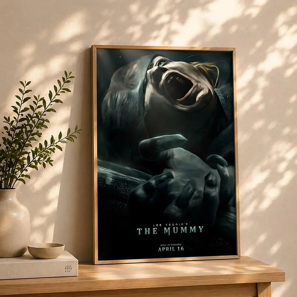 The Mummy Movie Poster HD Self-Adhesive Waterproof Wall Art Movie Poster Wall Art Peaceful Pleasures Health and Wellness White7 21X30cmNoframe