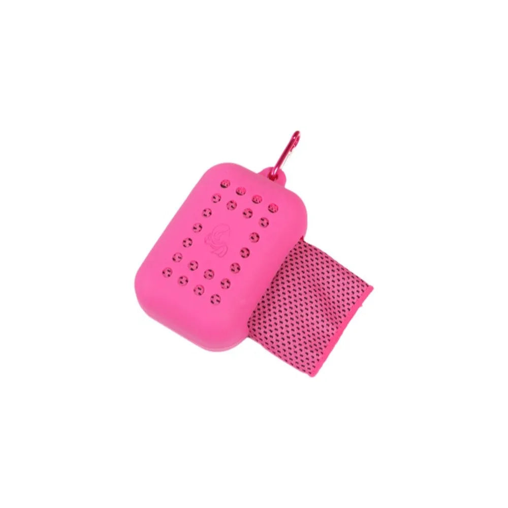 Durable Polyester Cooling Towel Quick Dry Silica Gel Quick Dry Towel Microfiber Absorbent Ice Towel Fitness Training Peaceful Pleasures Health and Wellness Rose Red