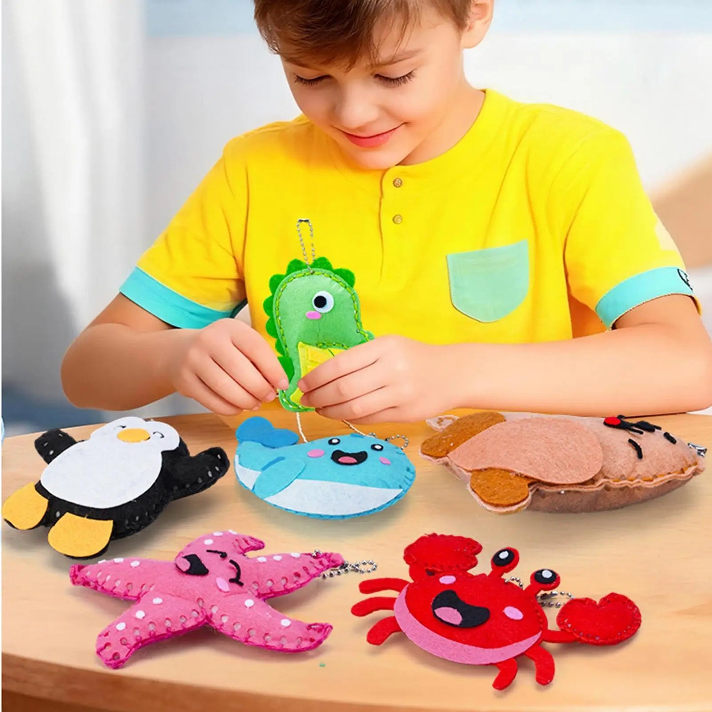 Kids Sewing Kit Educational Games Handmade Funny Cartoon Animal Kids Sewing Kit For Children Toddler Home Travel Kindergarten Peaceful Pleasures Health and Wellness