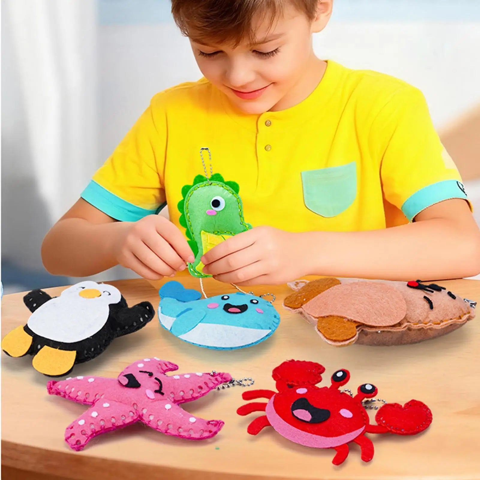 Kids Sewing Kit Educational Games Handmade Funny Cartoon Animal Kids Sewing Kit For Children Toddler Home Travel Kindergarten Peaceful Pleasures Health and Wellness