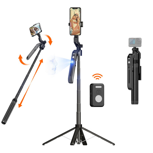 AI Face Tracking Telescopic Gimbal Stabilizer Anti-Shake Telescopic Selfie Stick Tripod Phone Mount for Vlog Video Photography Peaceful Pleasures Health and Wellness