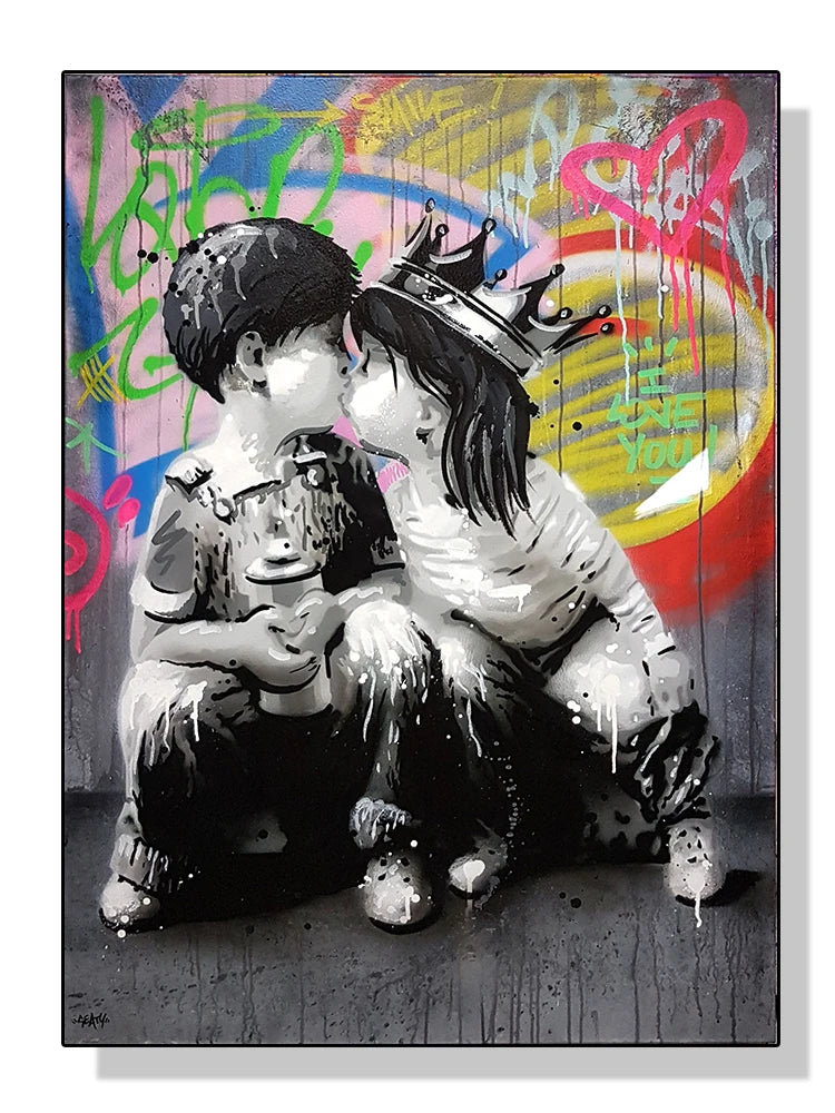 Banksy Graffiti Pop Art Canvas Wall Print | Street Art Poster