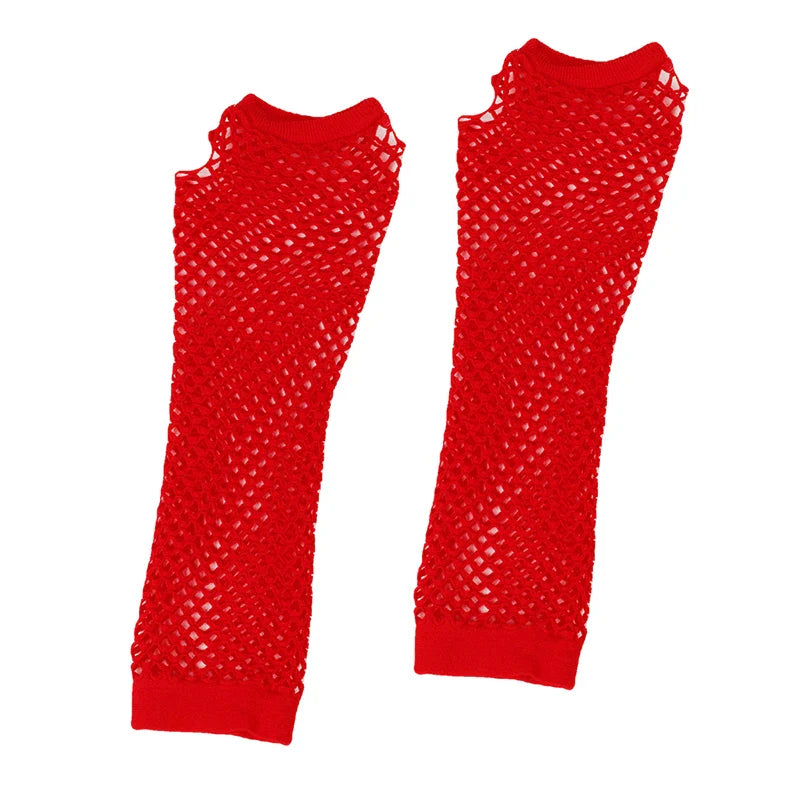 Women's Long Fingerless Fishnet Gloves | Punk Rock Arm Warmers