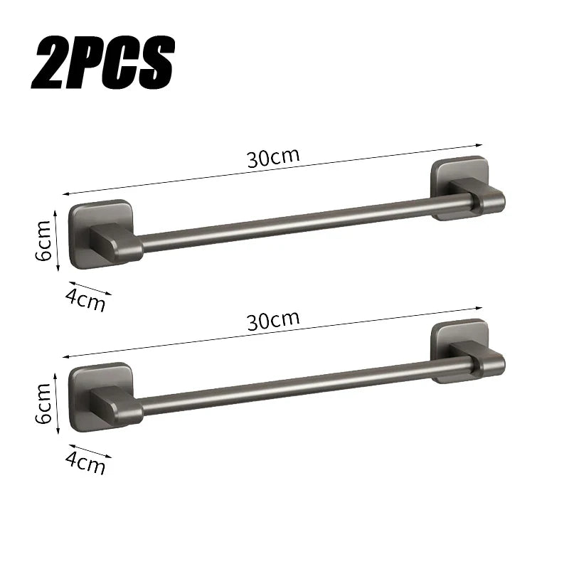 No-Drill Stainless Steel Towel Rack & Bathroom Shelf Organizer