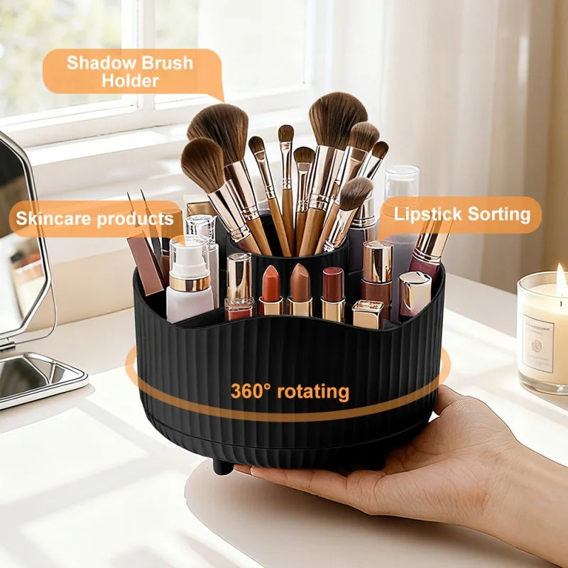 360° Rotating Makeup Organizer with Drawers | Desk Storage Box