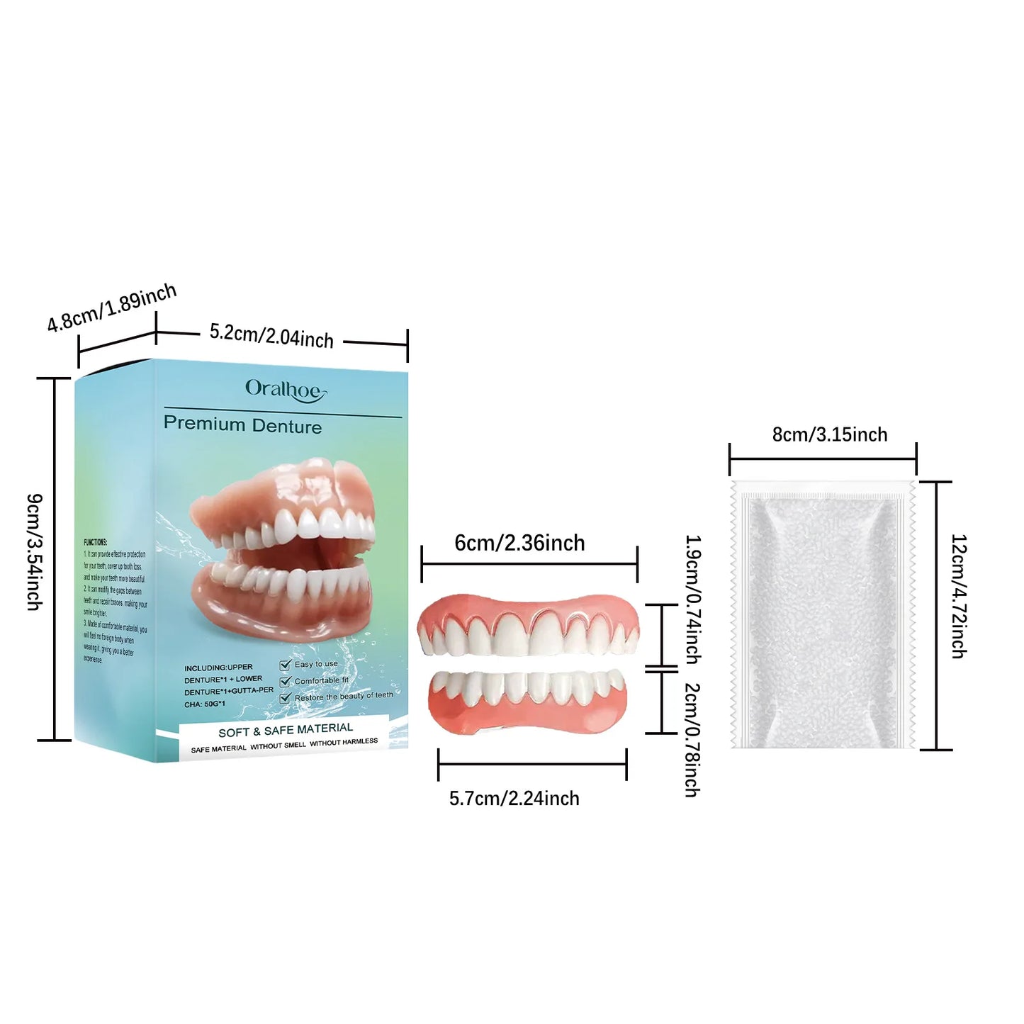 Realistic Natural Denture Set – Comfortable, Firm & Safe Fit