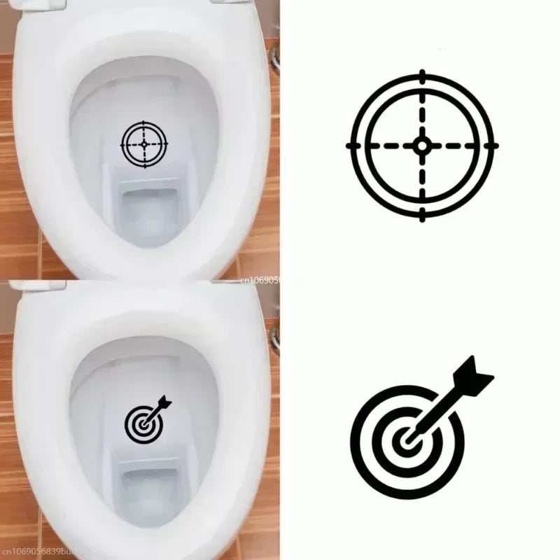 Creative Hit The Target Toilet Stickers Funny Man Removable Bathroom Toilet Decorations Self-adhesive Wall Stickers Home Decor Peaceful Pleasures Health and Wellness