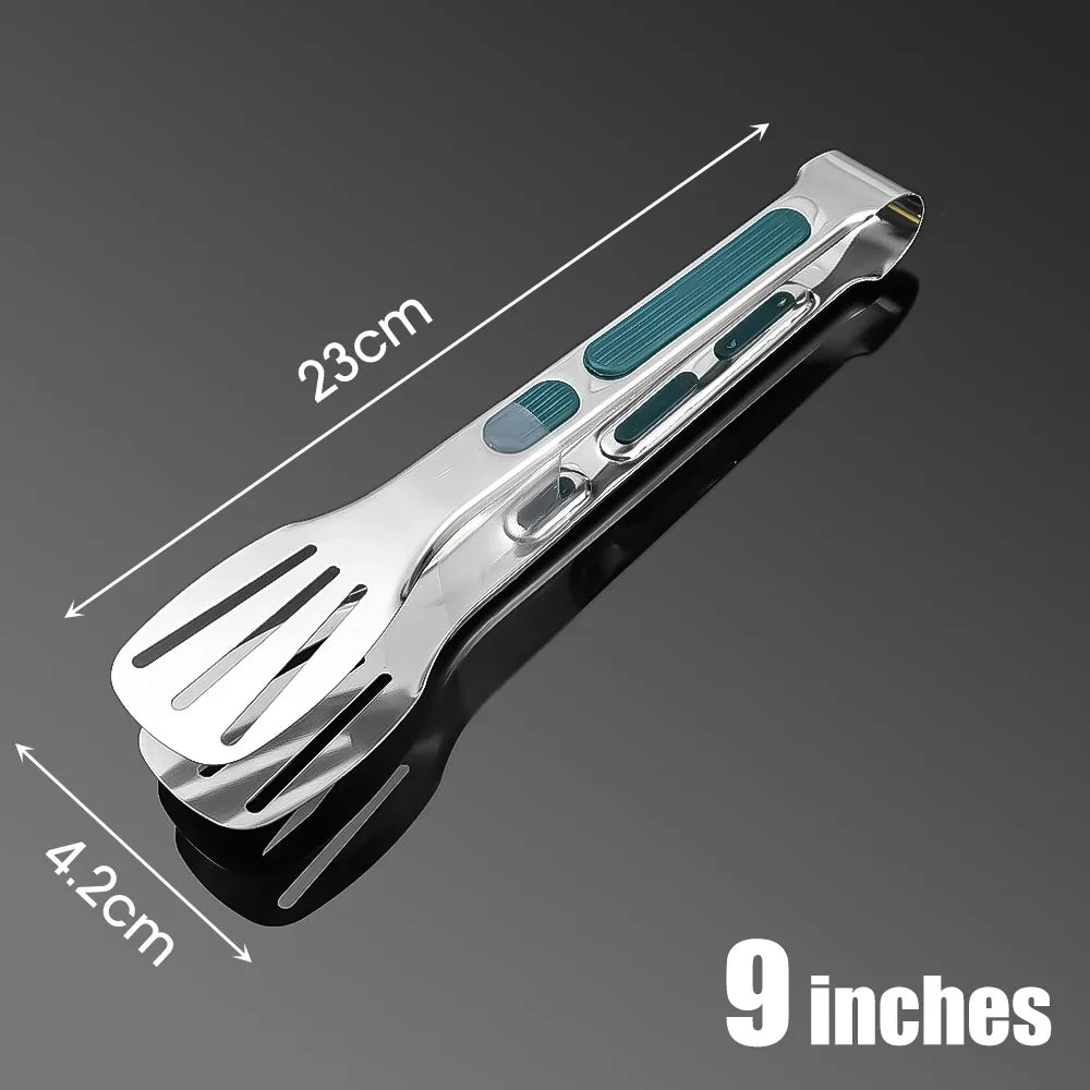 Stainless Steel BBQ Tongs | Silicone Handle 7/9/12 Inch