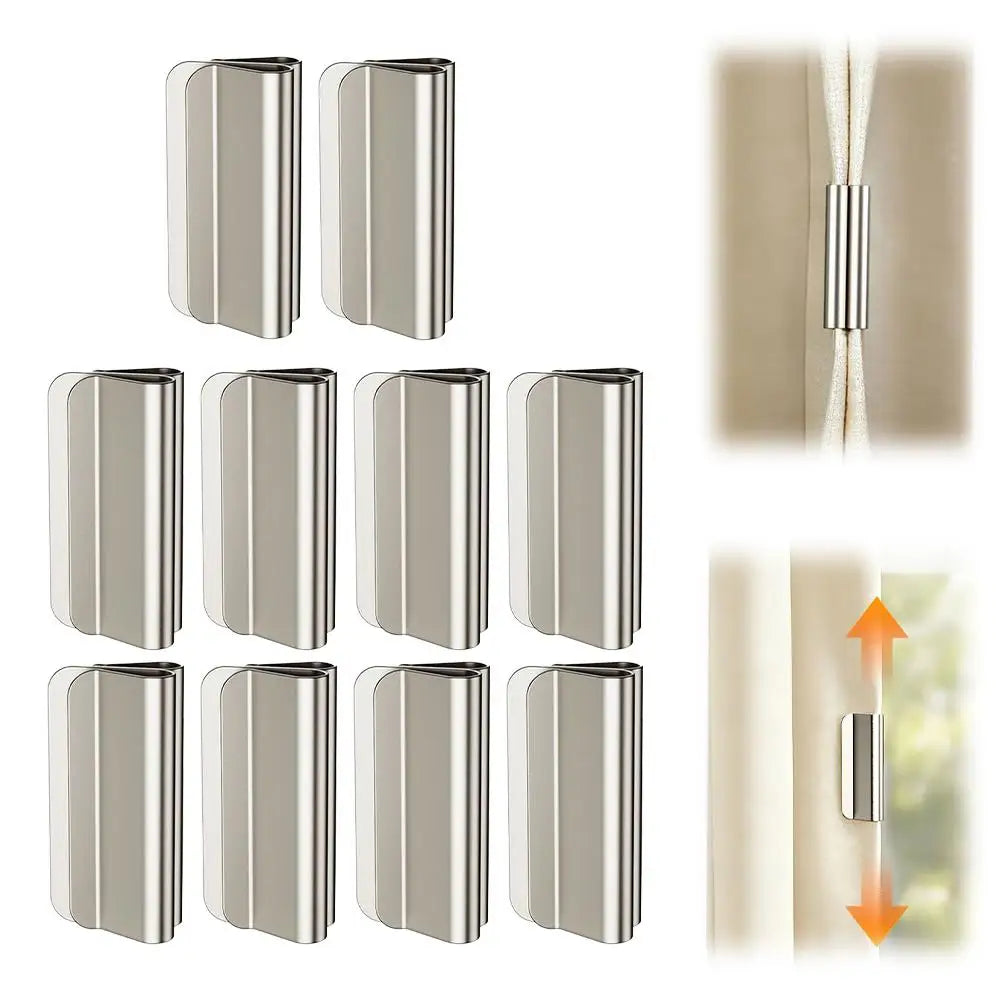 6/10Pcs Strong Magnetic Curtain Clips for Prevent Light Leaking Keep Curtain Closed for Home Bedroom Office Curtain Draperies Peaceful Pleasures Health and Wellness 10pcs