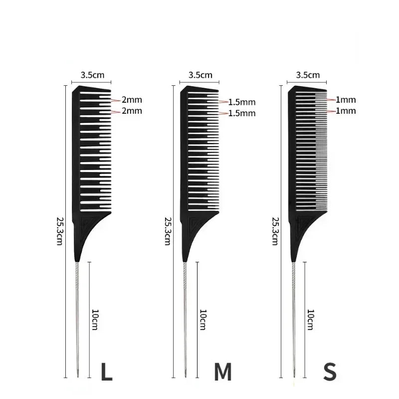 Hair Styling Combs, Tailed Comb Set, Coloring Dyeing Comb, Salon Tool, Sectioning Highlighting Weaving Cutting Comb, 3pcs Peaceful Pleasures Health and Wellness
