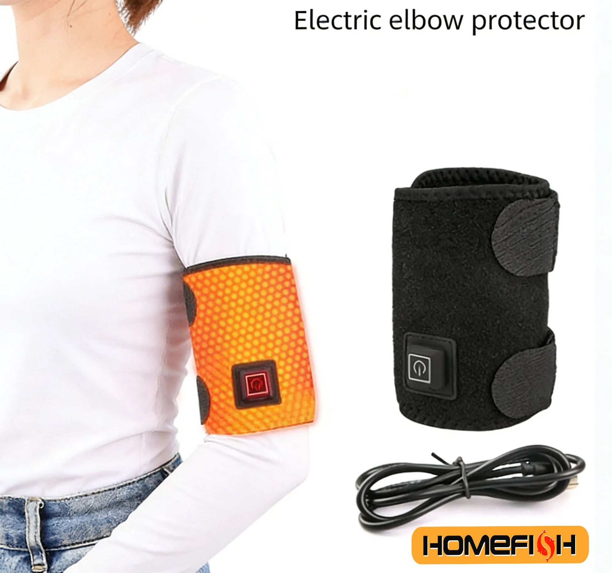 3-Temperature Control, Universal Elbow & Shoulder Warm Wrap 1PC Electric Heated Massage Knee Support Peaceful Pleasures Health and Wellness black