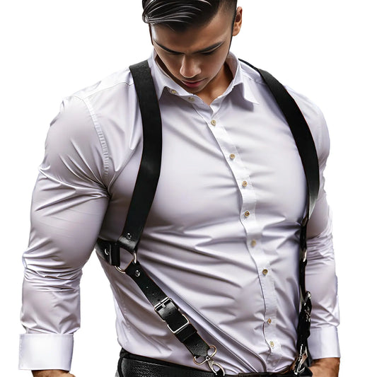 UYEE Men's Pants Leather Adjustable Backpack Shoulder Straps Fashion Peaceful Pleasures Health and Wellness