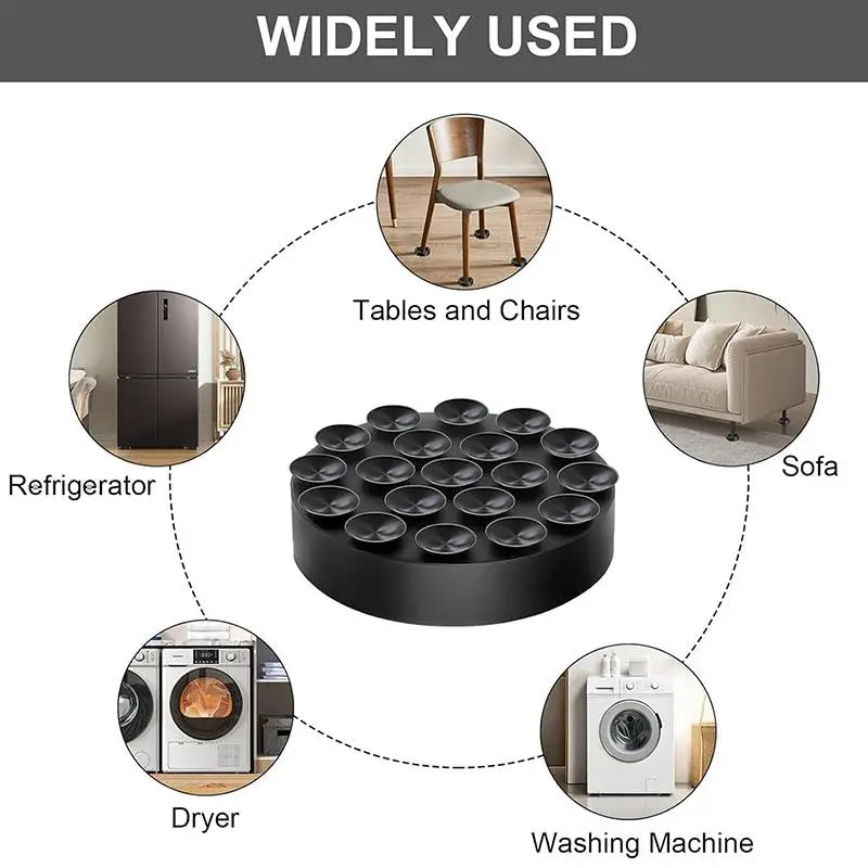 New 4Pcs Universal Anti Vibration Feet Pads Washing Machine Non-Slip Fixed Pads Furniture Rubber Foot Mat Silent Lifting Base Peaceful Pleasures Health and Wellness