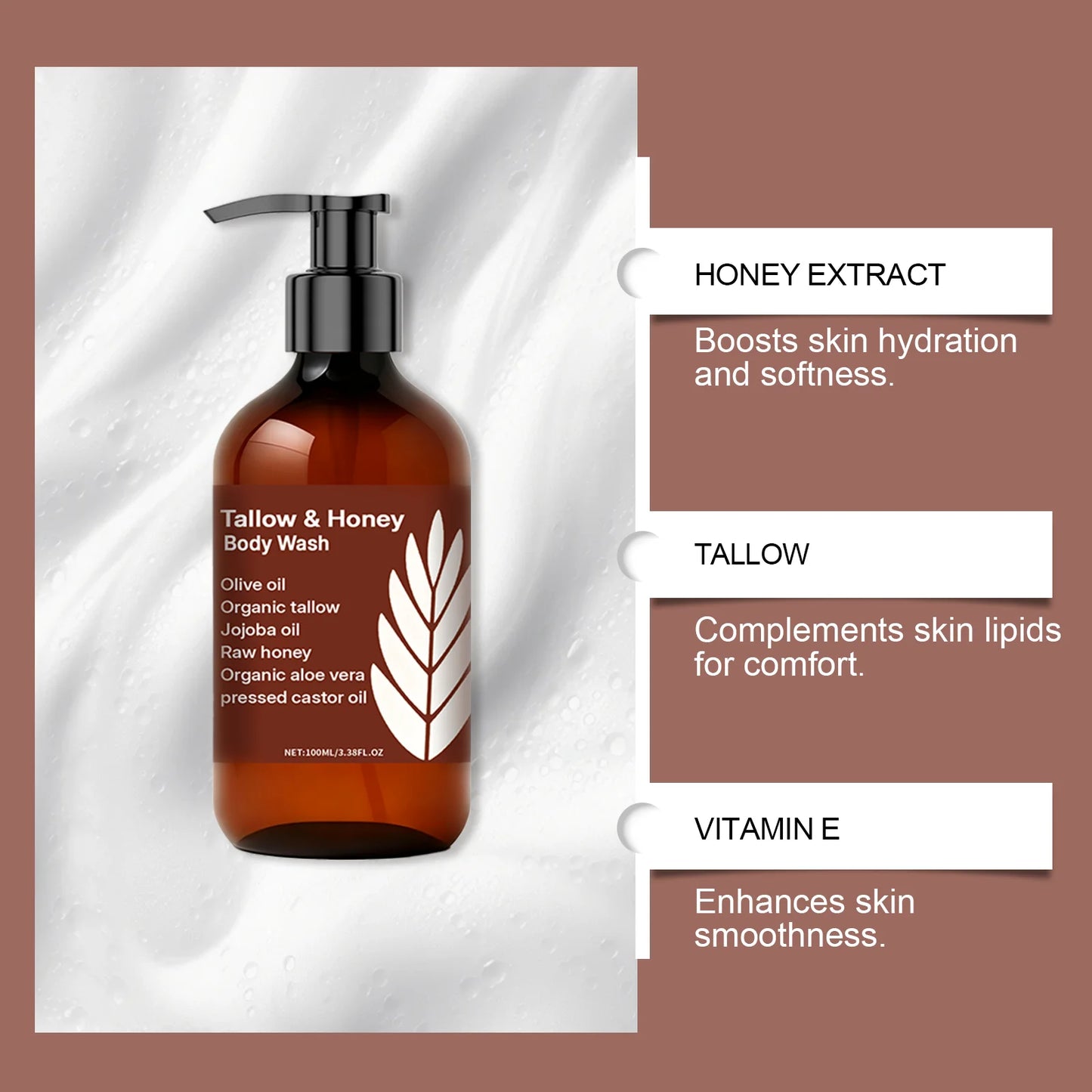 Tallow & Honey Body Wash – Moisturizing Shower Gel 100ml