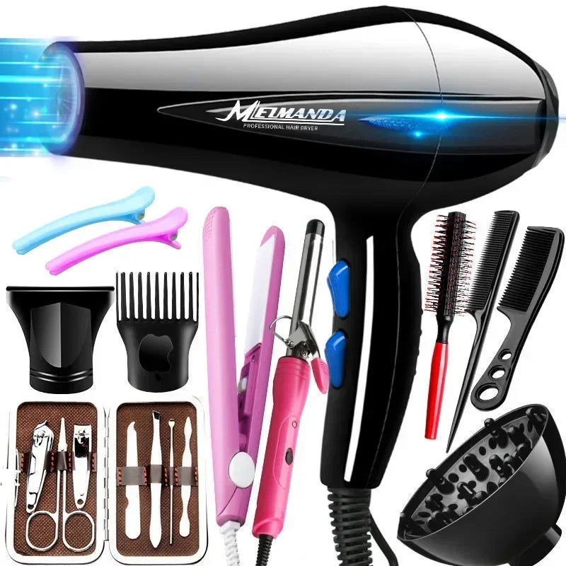 Hair Dryer 2200W Professional Powerful Hair Dryer Fast Heating Hot And Cold Adjustment Ionic Air Blow Dryer with Air Collecting Peaceful Pleasures Health and Wellness