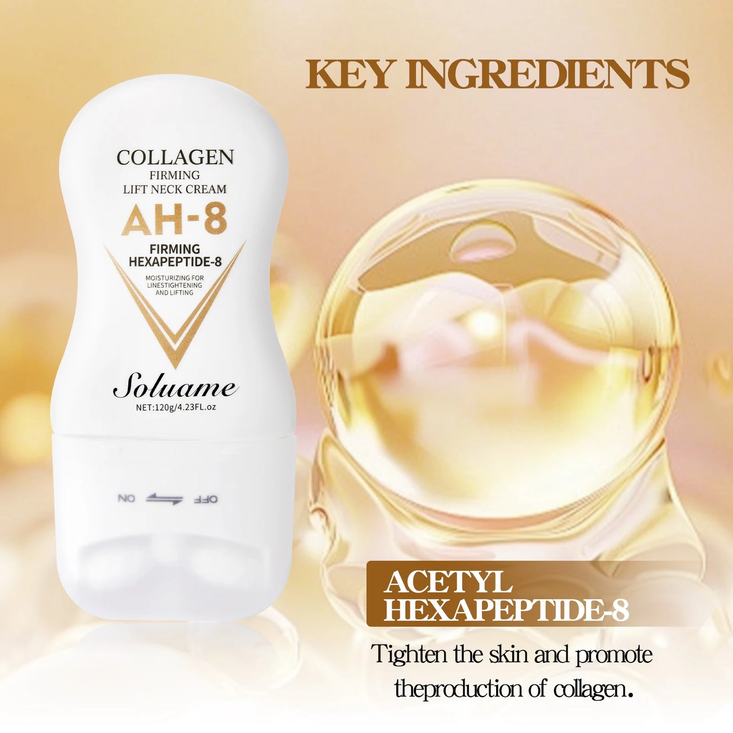 Collagen Neck Cream Moisturizing Lotion with Roller