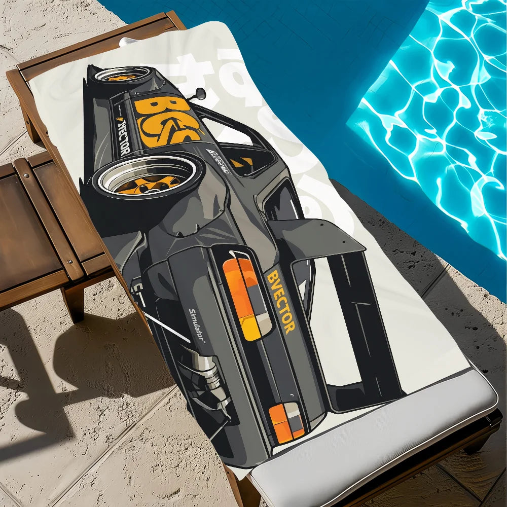 Car Logo Quick-Dry Beach Towel | Gym, Travel & Pool Quick-Dry Beach Towel Peaceful Pleasures Health and Wellness z4 STJ90x180CM