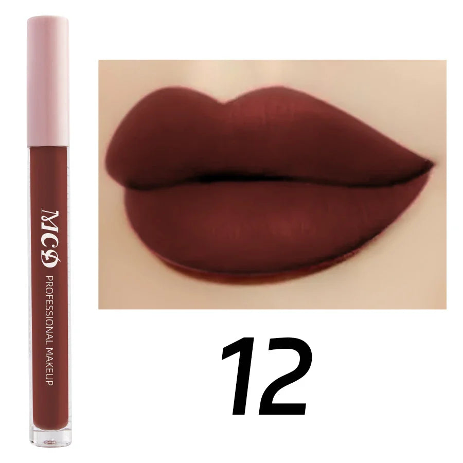 MCD Dark Brown Matte Velvet Liquid Lipstick – Waterproof Lip Gloss