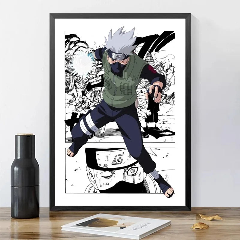 New Anime Naruto Hanging Painting Naruto Sasuke Poster Hanging Painting Children's Room Bedroom Dormitory Mural Wall Painting Peaceful Pleasures Health and Wellness 6-1PC 30x40cm