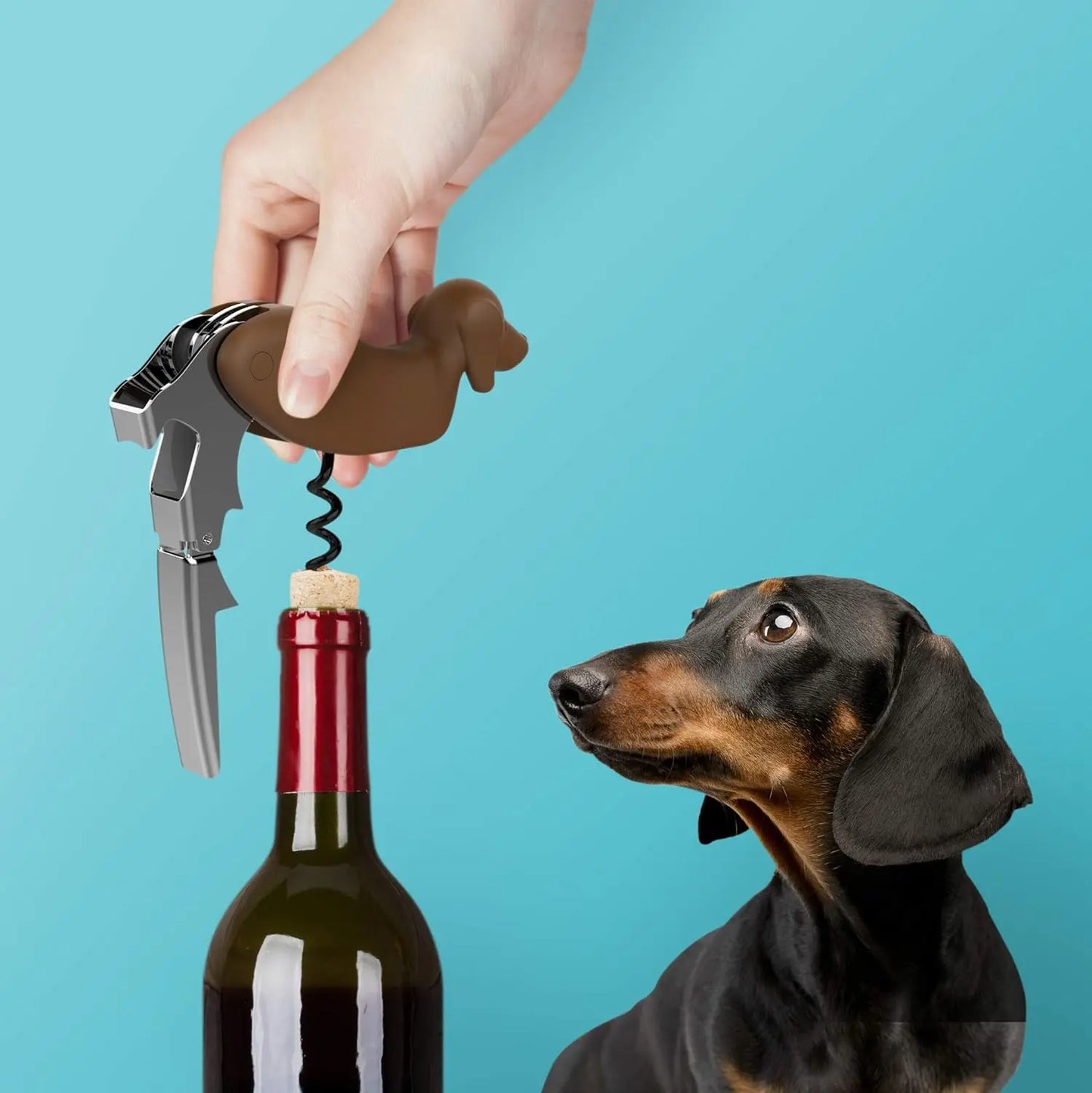 Dog Wine Bottle Opener Corkscrew with Foil Cutter Beer Opener Manual Wine Key for Servers Waiters Bartender and Home Bar Use Peaceful Pleasures Health and Wellness