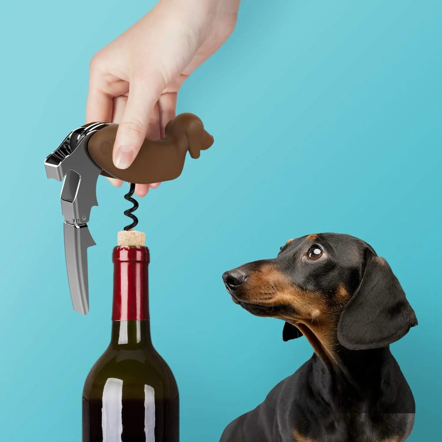 Dog Wine Bottle Opener Corkscrew with Foil Cutter Beer Opener Manual Wine Key for Servers Waiters Bartender and Home Bar Use Peaceful Pleasures Health and Wellness