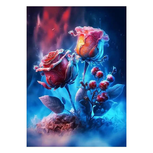 30x40cm Rose Flower Diamond Painting Full round Square Diamond Living Room Bedroom Decorative Artwork DIY Kit Peaceful Pleasures Health and Wellness C