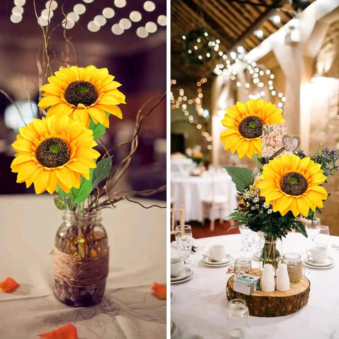 Artificial Silk Sunflowers for Wedding, Home & Party Decor