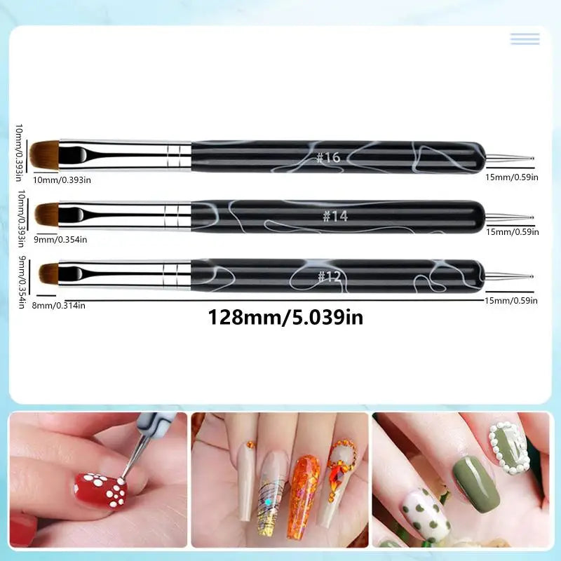 French Dual End Beginner High Quality Painting Manicure Tool Acrylic Drawing Nail Art Brush Nail Art Rhinestone Gel Dotting Pen Peaceful Pleasures Health and Wellness